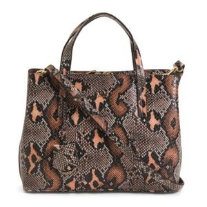 Radley London Leather Dukes Place Faux Snake Skin Medium Zip Top Satchel NWT